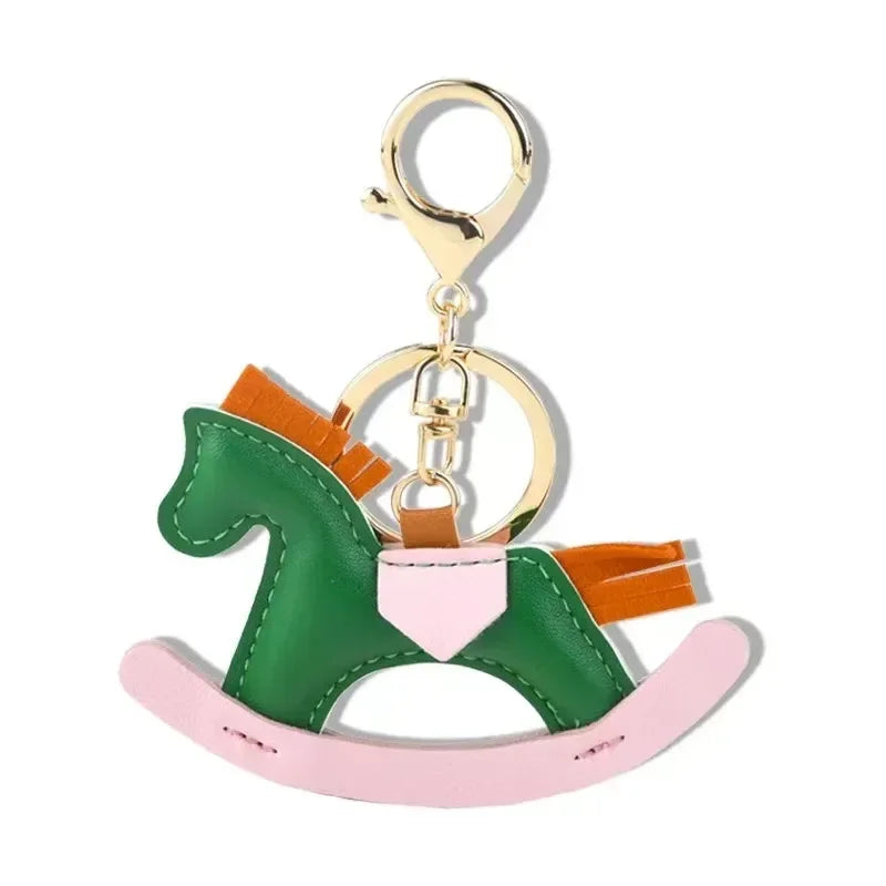 Rocking Horse Leather Bag Charm | Cute Keychain & Bag Accessory
