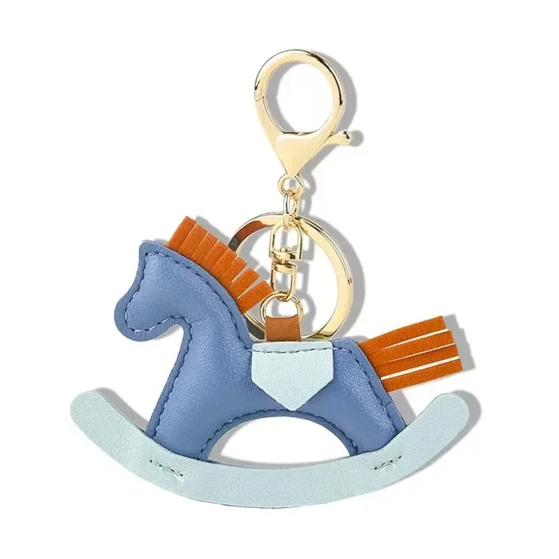 Rocking Horse Leather Bag Charm | Cute Keychain & Bag Accessory