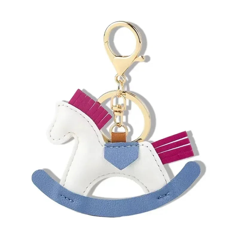 Rocking Horse Leather Bag Charm | Cute Keychain & Bag Accessory