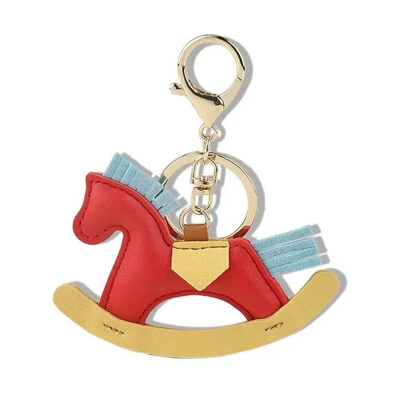 Rocking Horse Leather Bag Charm | Cute Keychain & Bag Accessory