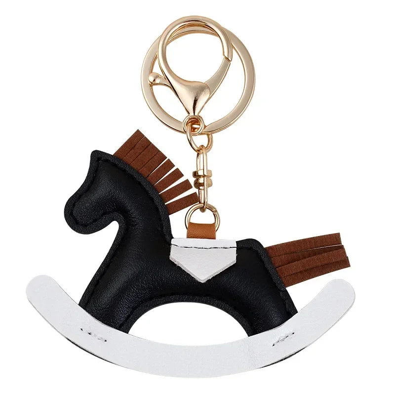 Rocking Horse Leather Bag Charm | Cute Keychain & Bag Accessory