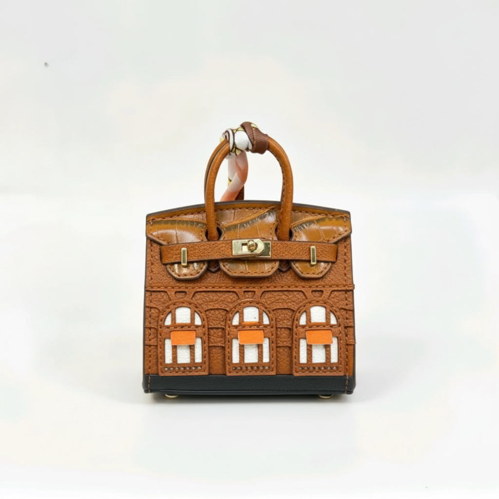Sac caramel fond blanc