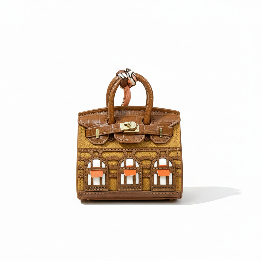 Sac marron clair fond blanc
