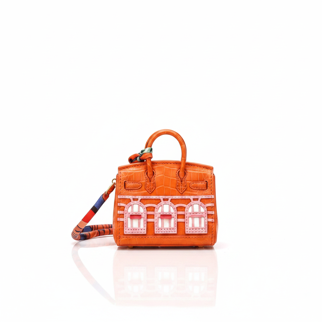 Sac orange fond blanc