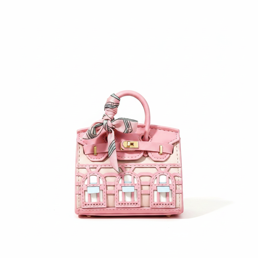 Sac rose fond blanc