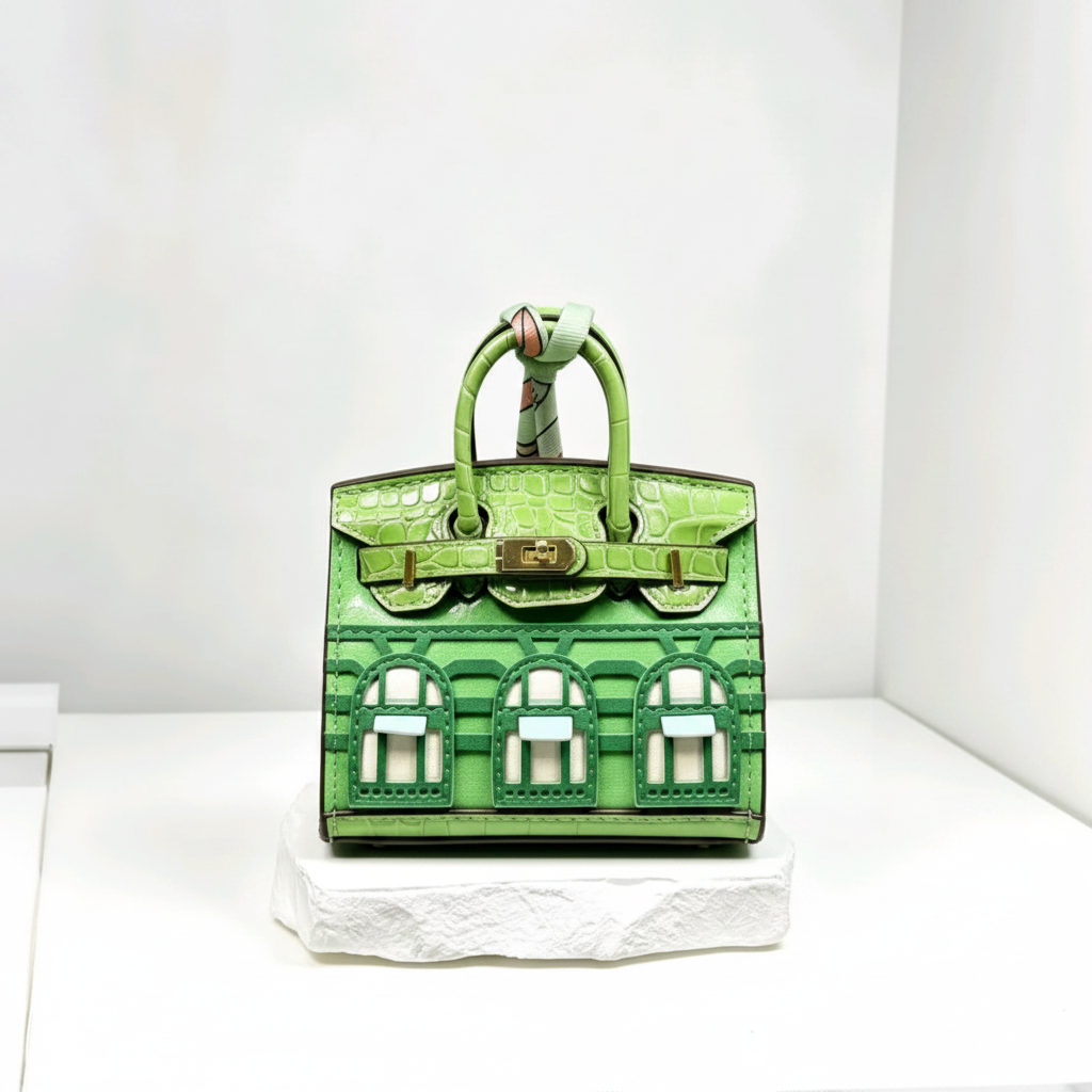 Sac vert fond blanc